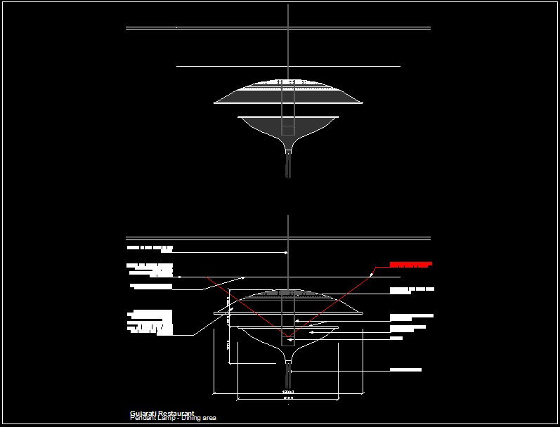 Lamp Dining Table 2D CAD Drawing Layout in AutoCAD for Interior Design