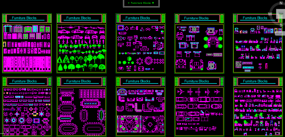 Furniture CAD Blocks Drawing File in DWG Format for Interior Design