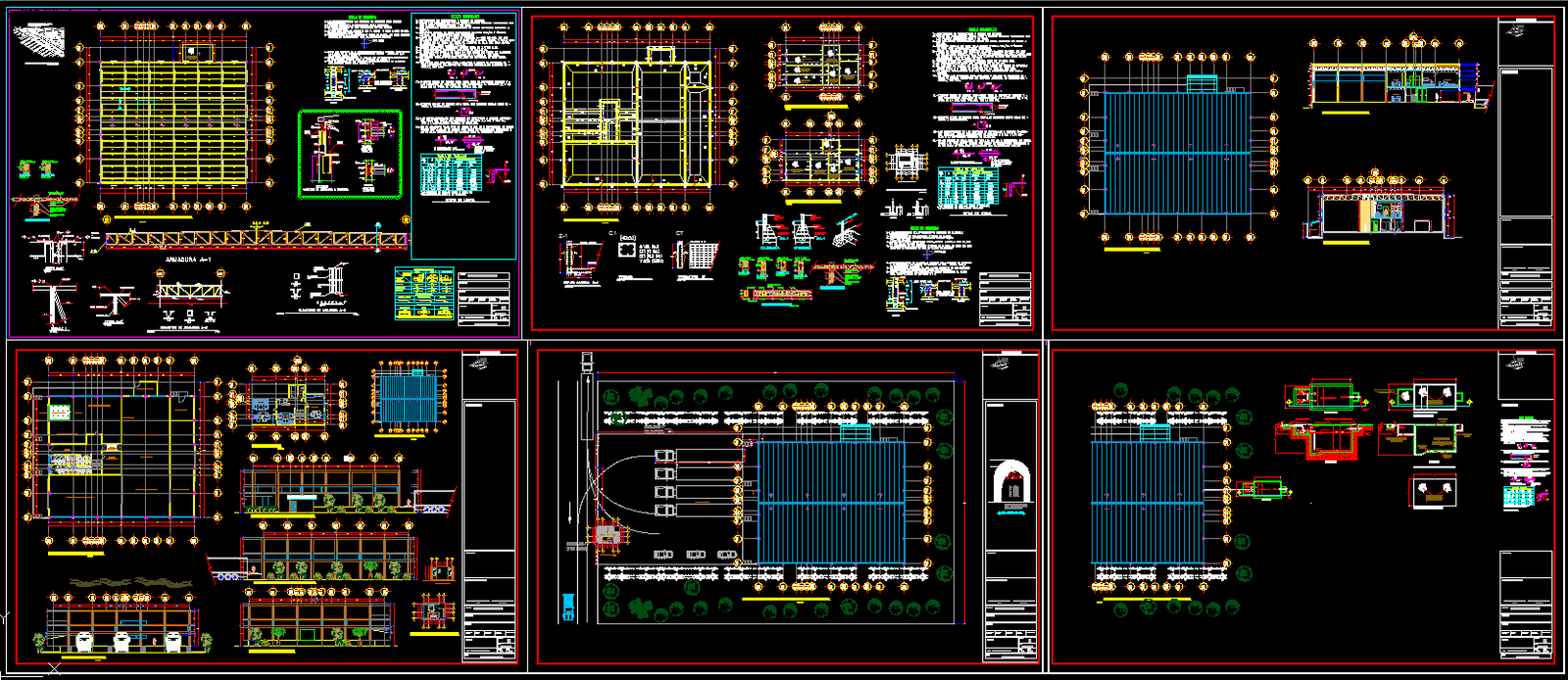 Bungalow CAD Model with Parking Layout and Structural Details