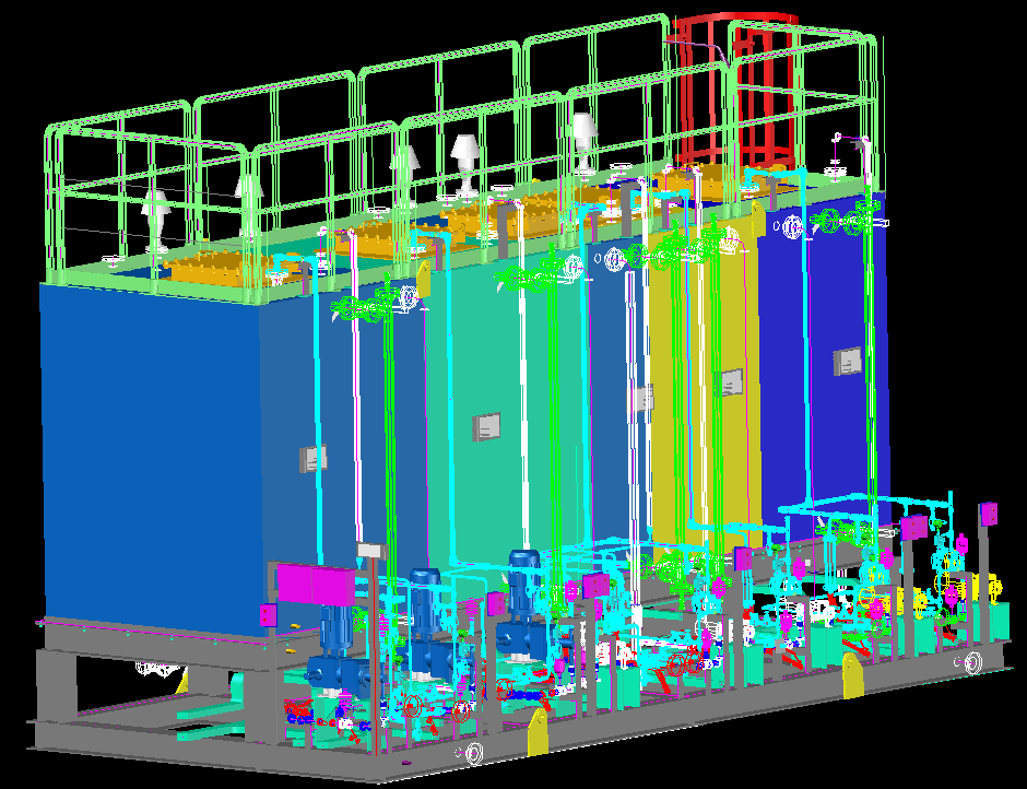 3D Chemical Machinery AutoCAD DWG Design with Mechanical Layout