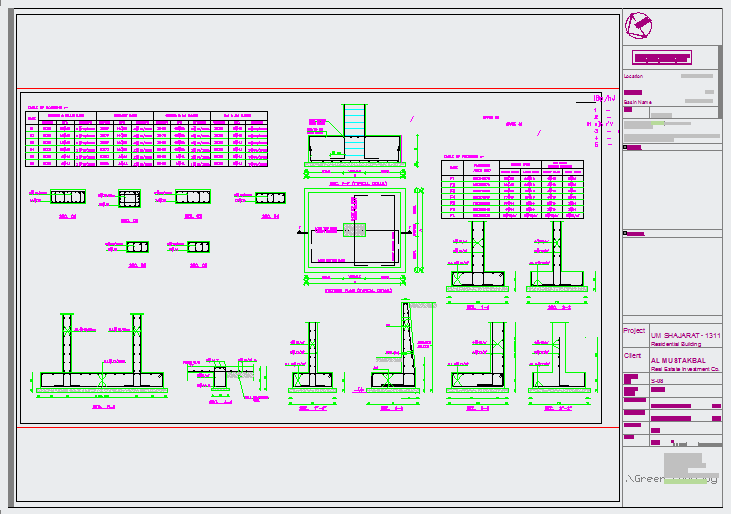 Footing and column detail