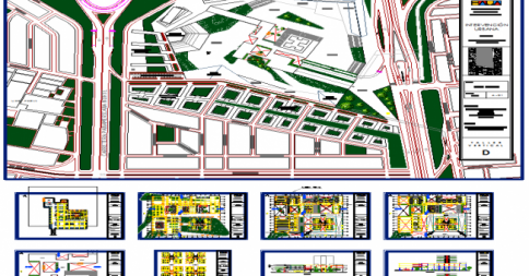 Modern Corporate Building 2D CAD Design with Complete Layout Plans