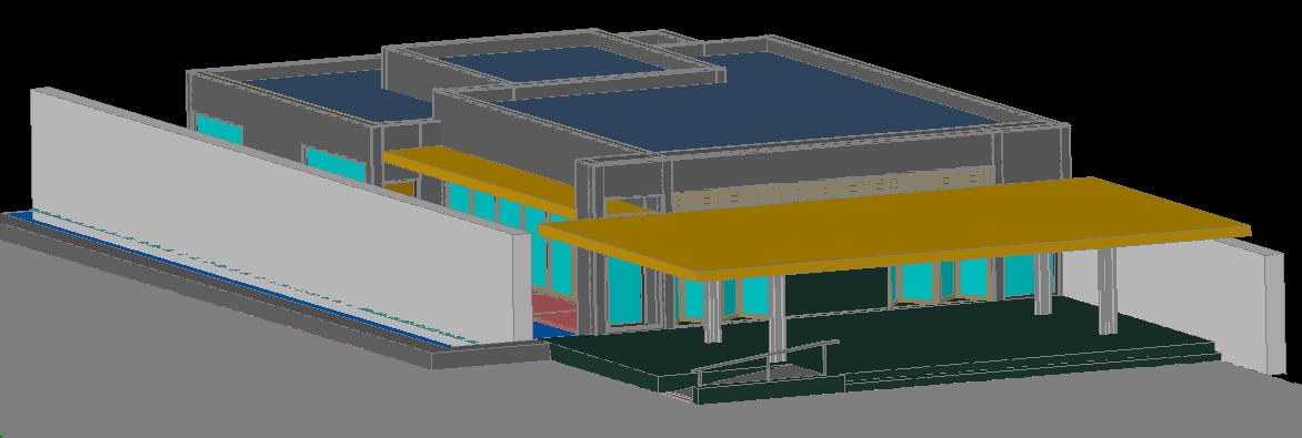 3D Indian House CAD Drawing with Modern Architectural Exterior Design