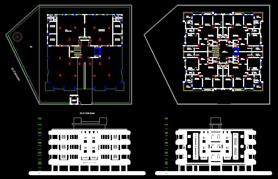 3 BHK Apartment AutoCAD File with Complete 2D Floor Layout Drawings