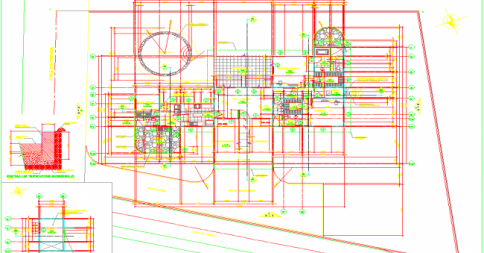 2 Bedroom House 2d CAD Design with Detailed Floor Plan Layout