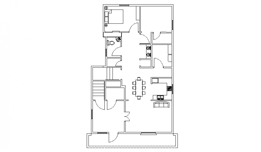 1st floor house plan autocad file