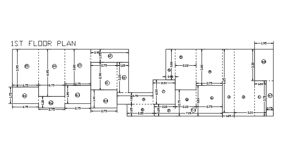 1st floor plan line plan in detail AutoCAD drawing, dwg file, CAD file