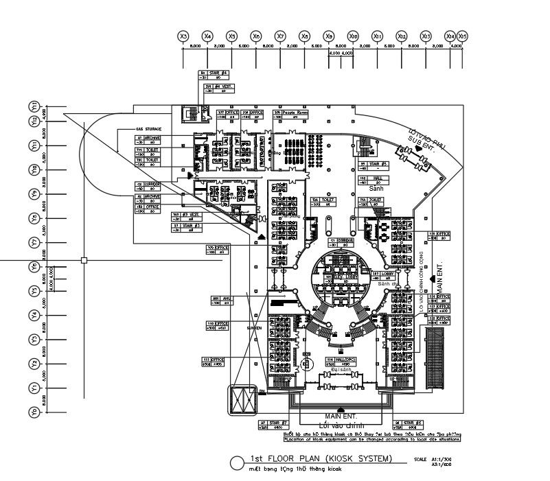 1st floor plan of kiosk system in detail AutoCAD drawing, dwg file, CAD file