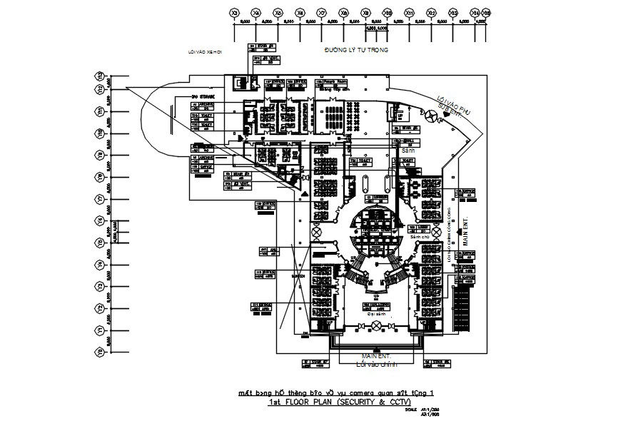 1st floor plan of security & CCTV in detail AutoCAD drawing, dwg file, CAD file