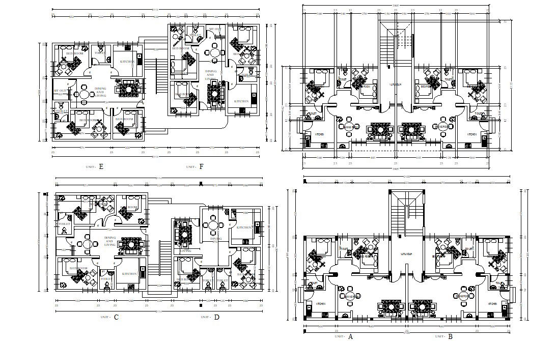 Residency Apartment Furniture Layout Plan DWG File