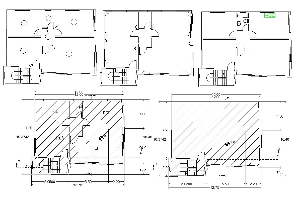 2 BHK Apartment Building Plan With Dimension AutoCAD File