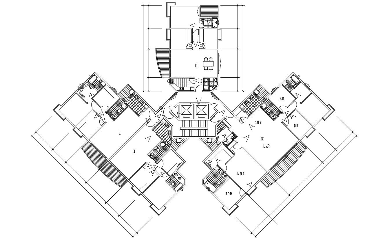 2 BHK Apartment Sample Plan AutoCAD File