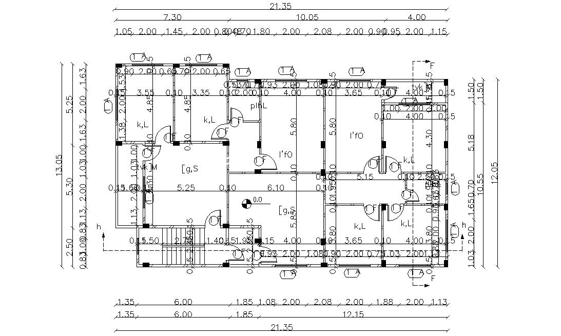 2 BHK Apartment Working Layout Plan With Dimension