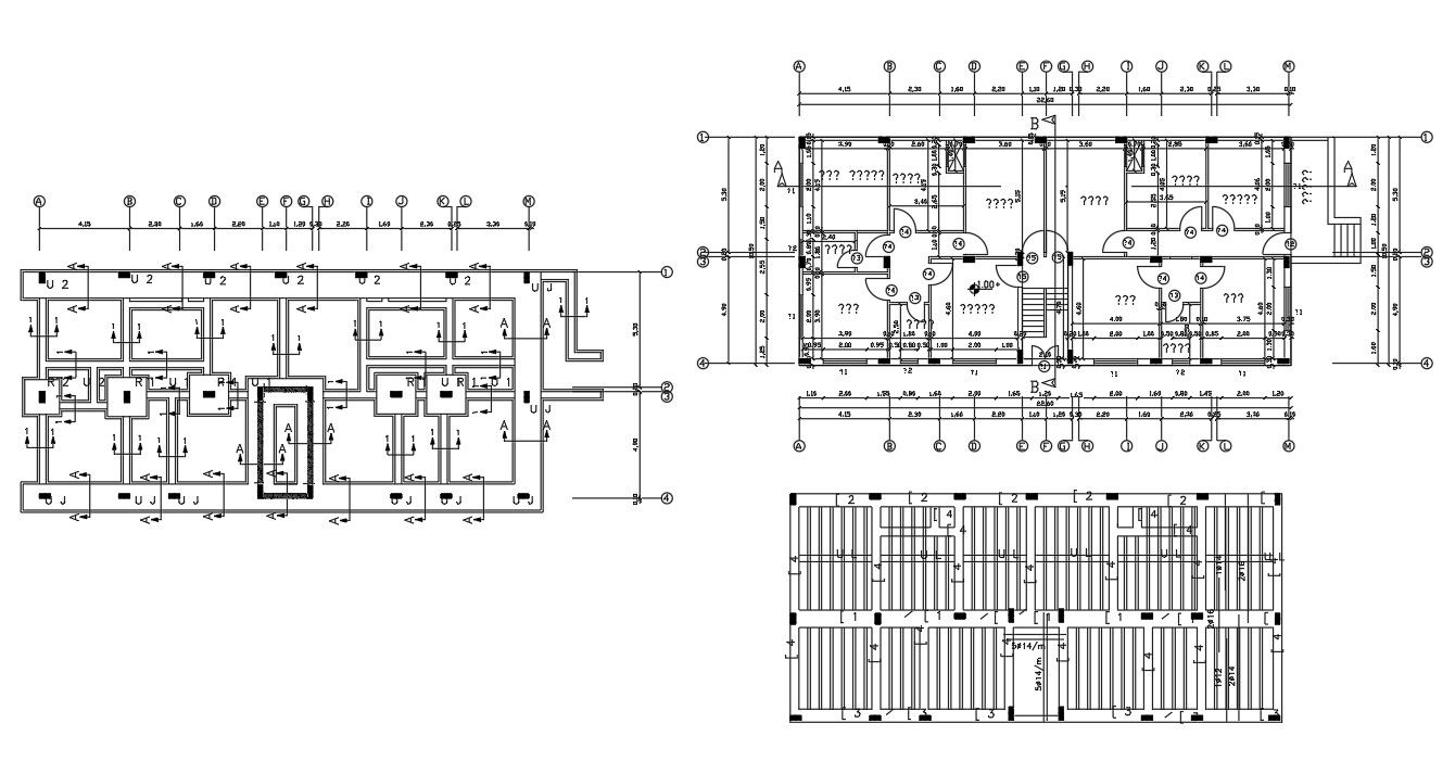 2 BHK House Construction Working Plan AutoCAD Drawing