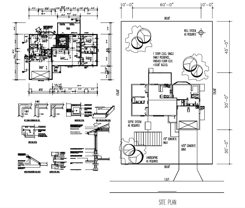 2 BHK Townhouse Plan AutoCAD File