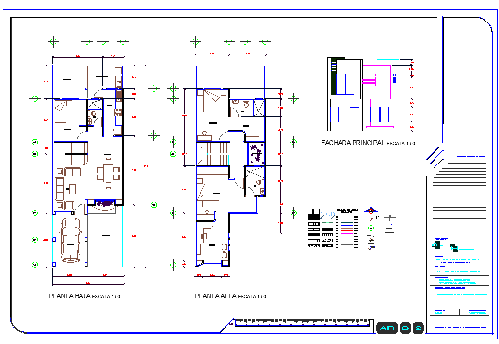 2 Level House plan dwg file