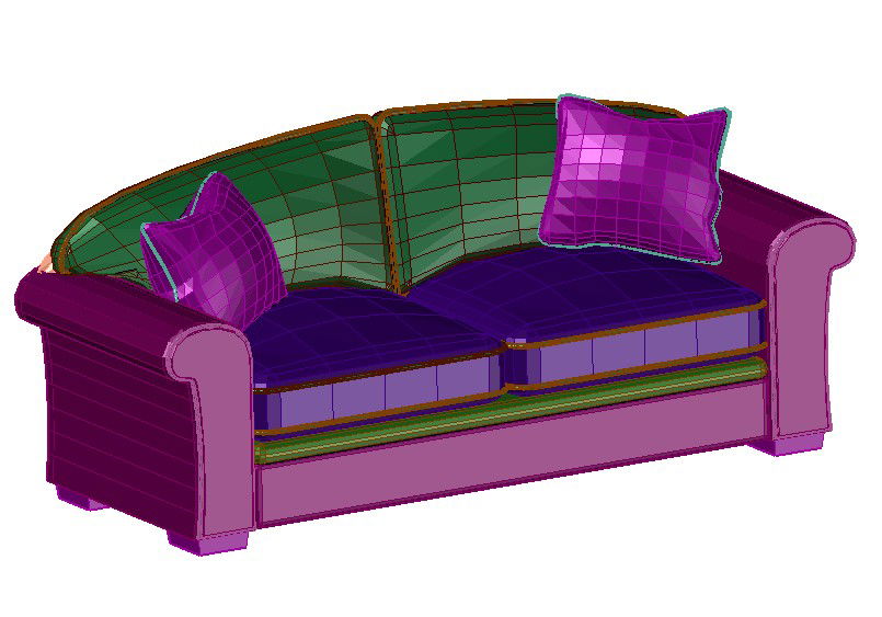 CAD DWG File of 2-Seater Sofa for Furniture Layouts