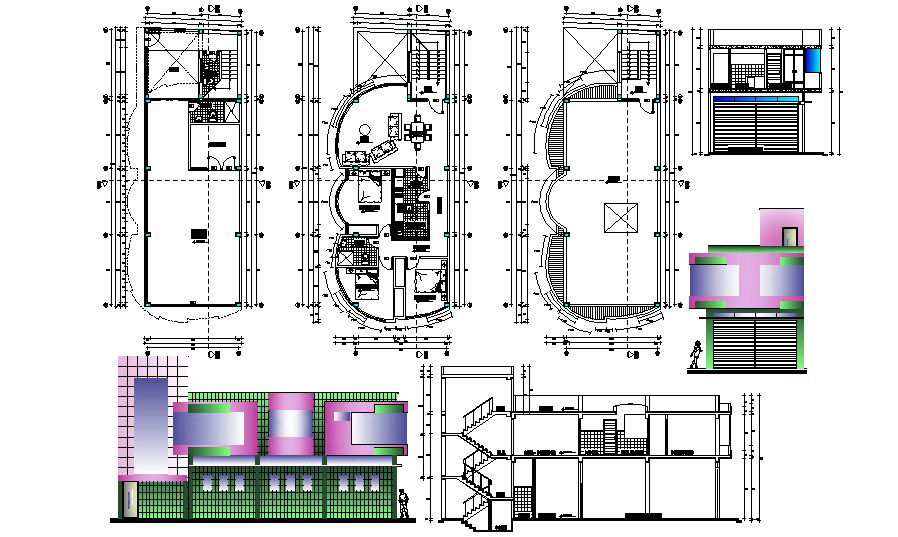 Modern Bungalow House Plans In DWG File