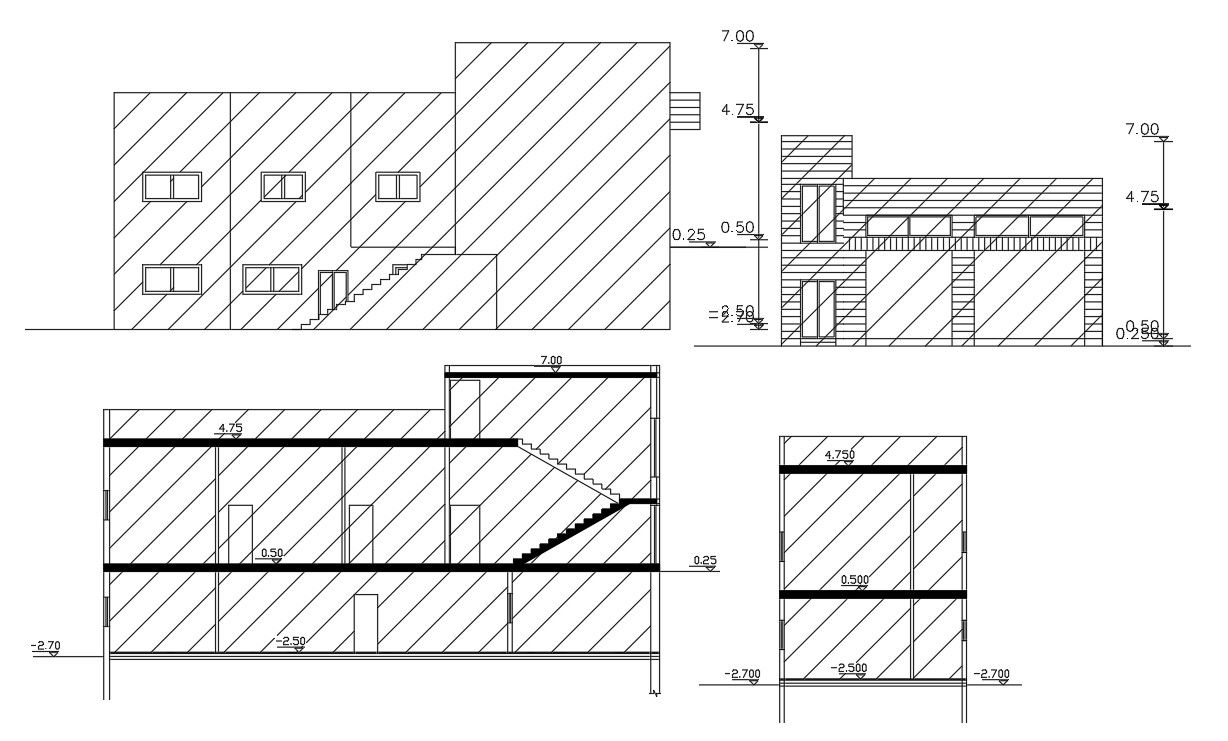 2 Storey House Building Design AutoCAD Drawing