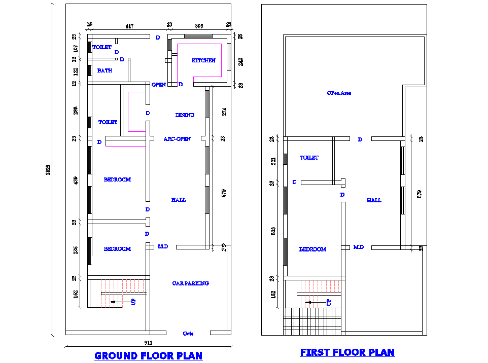 2 Story House layout plan