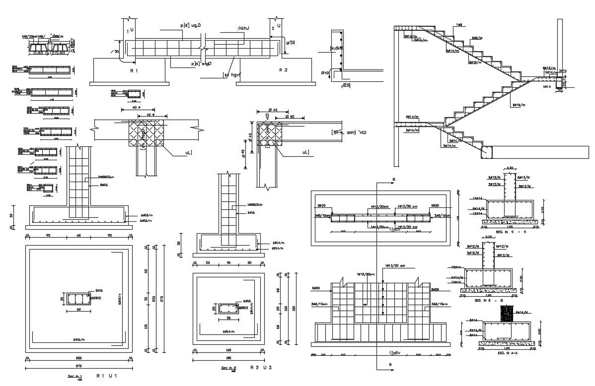 2 Types Of Deep Foundation Joint Structure Drawing DWG File