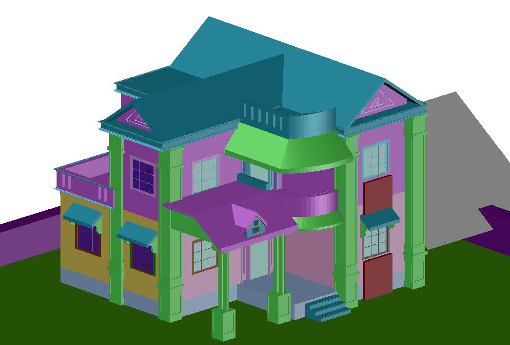 2 floor 3d model bungalows design in DWG file