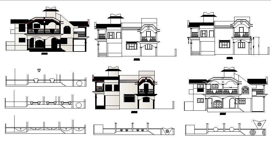 2 Storey Bungalow Design In DWG File