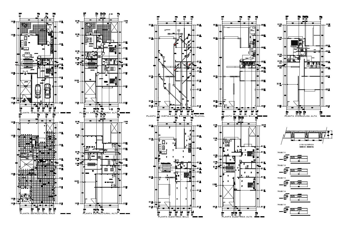 2 storey house 10.00mtr x 24.00mtr with detail dimension in autocad