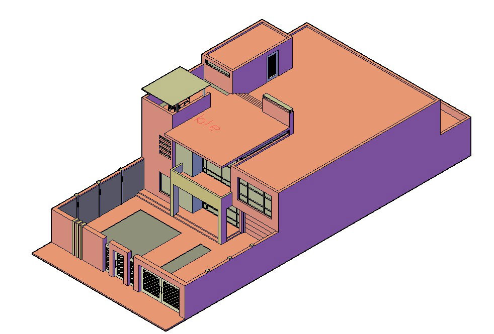 2 storey house design in dwg file