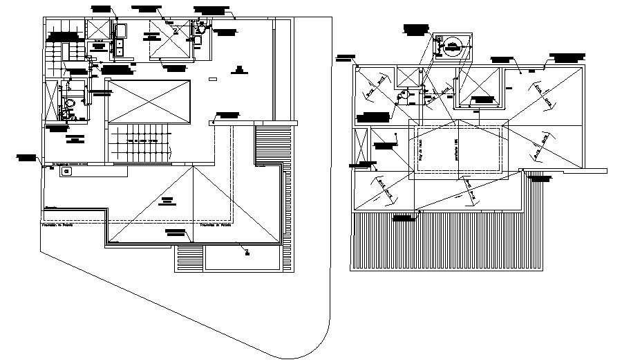 2 story bungalow 20.00mtr x 12.00mtr with elevation and section in AutoCAD