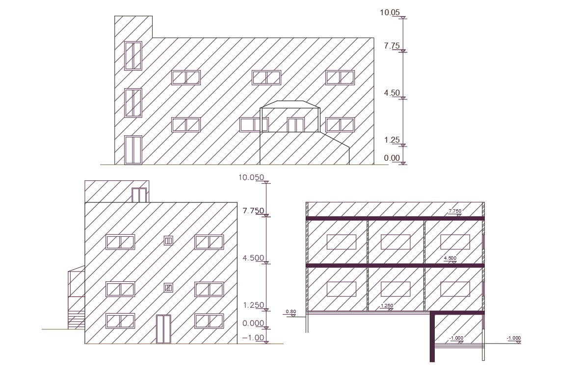2000 Sq Ft Family House Building Design DWG File
