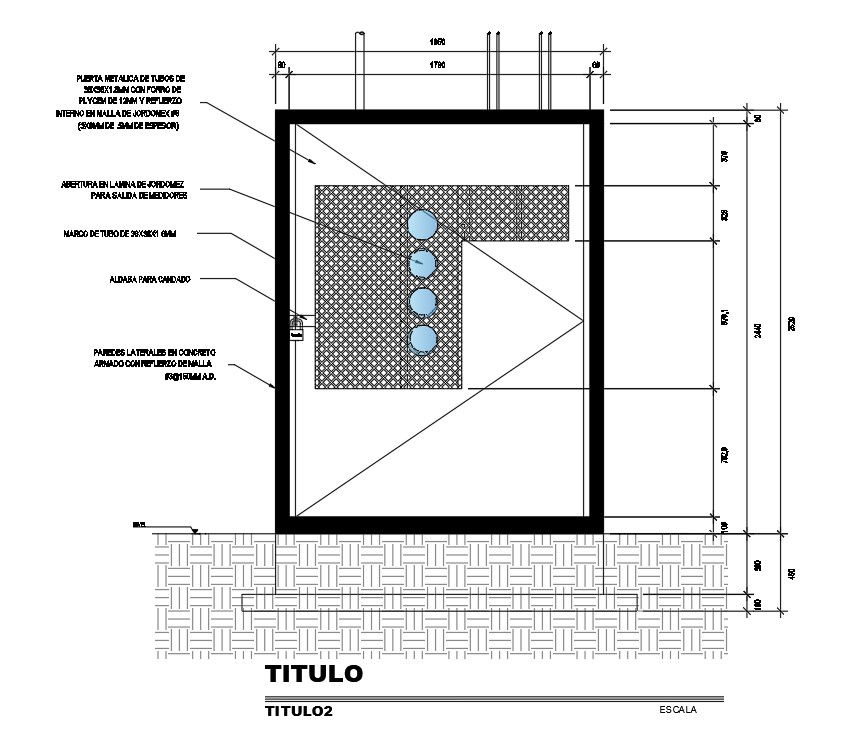 2000x2500mm meter plan is given in this Autocad drawing file. Download now.