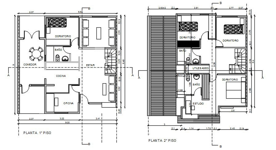 200 Square Meter House Ground Floor And First Floor Plan DWG File