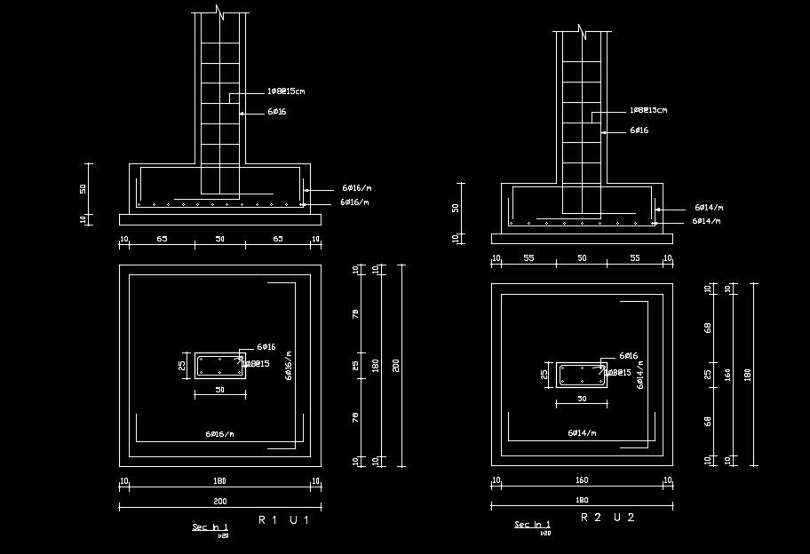 200x200mm footing design