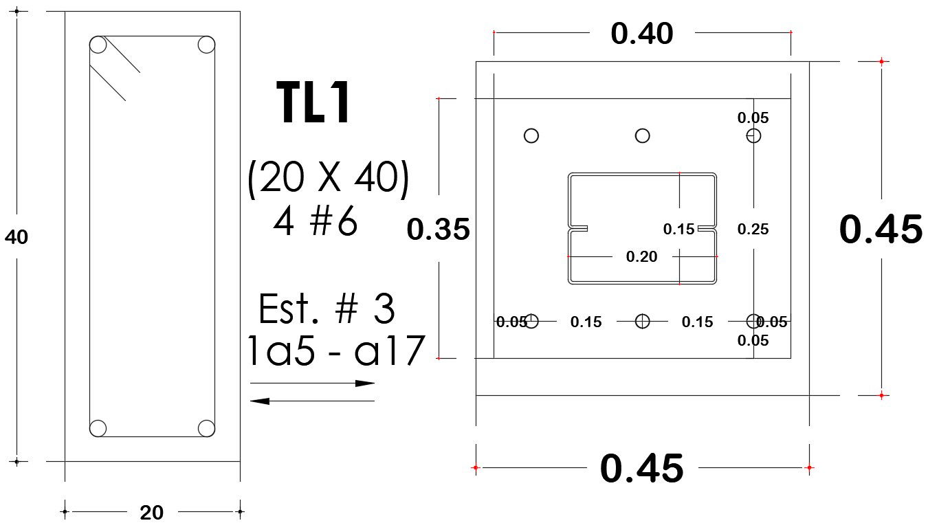 200x400mm column layout is given in this Autocad drawing file. Download now.