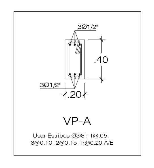 200x400mm column section view is given in this Autocad drawing file. Download now.