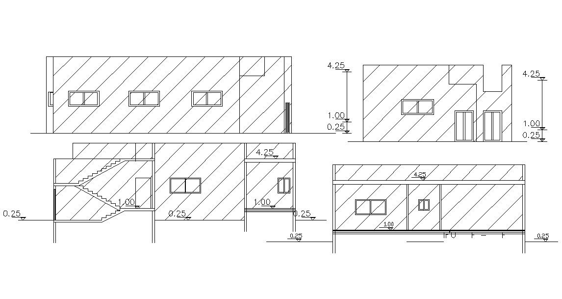 2080 Sq Ft House Building Design DWG File