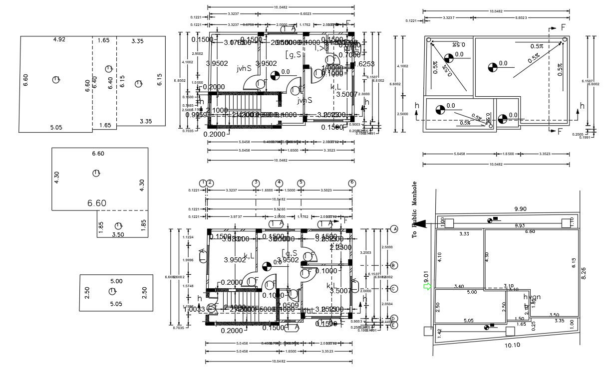 20 By 32 Feet House Plan AutoCAD Drawing