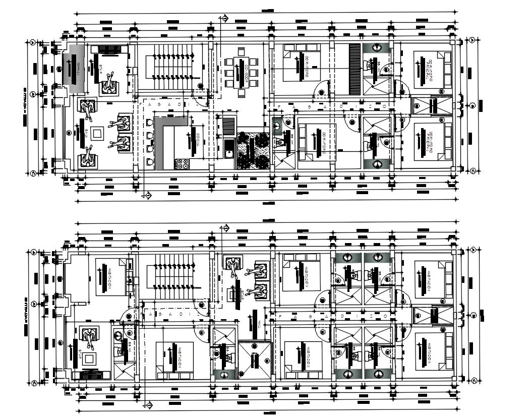 20X10 Meter House Plan With Furniture Layout CAD Drawing Download DWG File