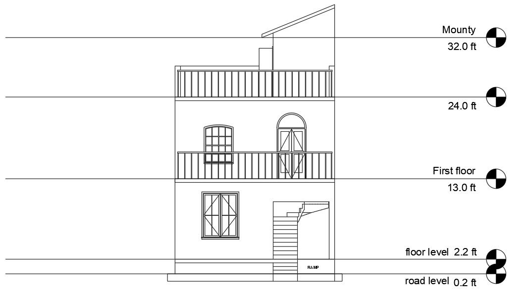 20'X40' 4BHK G+1 House plan Front elevation is given in this AutoCAD DWG Drawing File.Download the AutoCAD Drawing file.