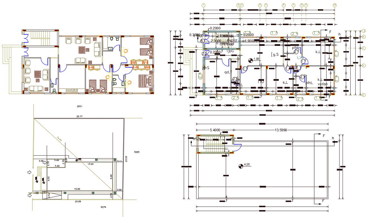 20' X 42' House Plan AutoCAD File( 105 Square Yards)