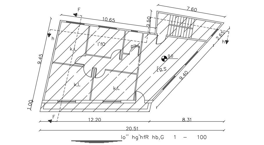 20x10 Meter First Floor Layout DWG File