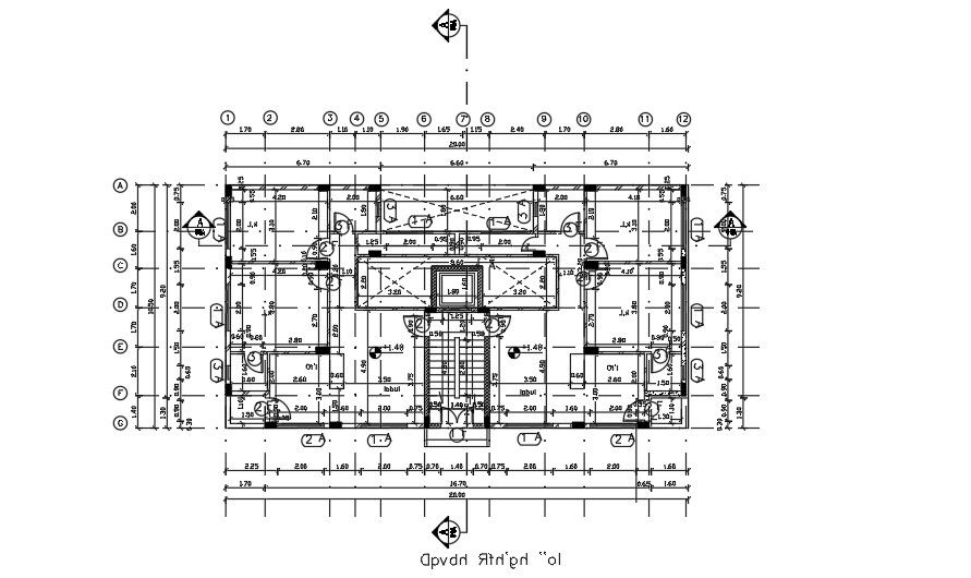 20x10 Meter Third Floor Center Line Plan Apartment Layout