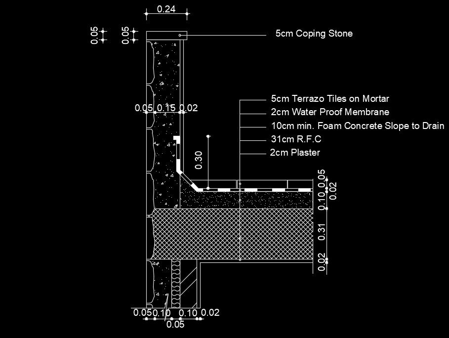 20x10m house plan of the wall cum beam connection drawing