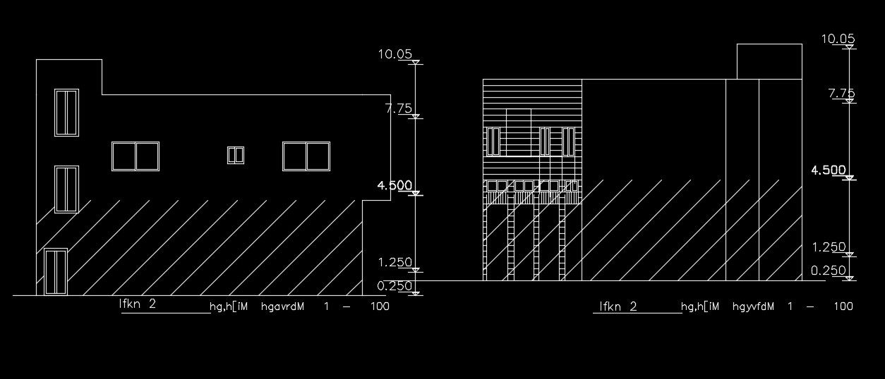 20x12m house building front elevation view