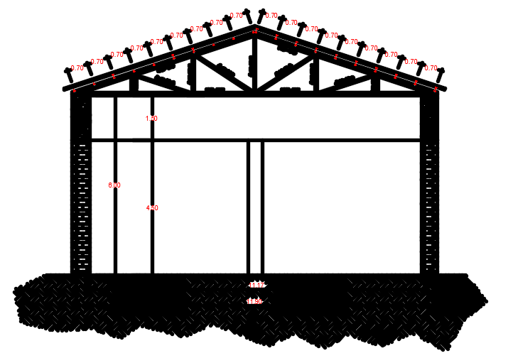 20x12m residential building roof truss construction drawing