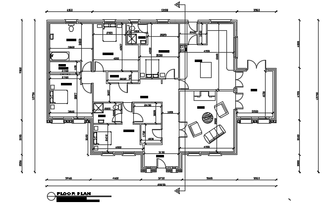 20x14m architecture residential house plan AutoCAD drawing