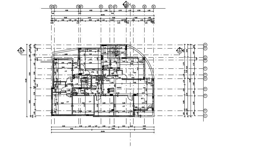 20x15 Meter Apartment Fourth Floor Plan CAD DWG File
