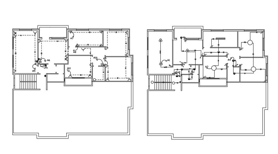 20x15 Meter House Plan Electric Layout DWG File
