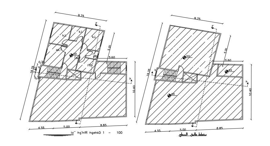 20x15 Meter Second Floor And terrace Floor Plan AutoCAD File